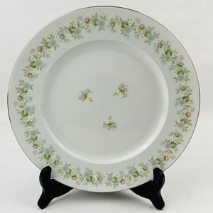 Johann Haviland Forever Spring Dinner Plate Pastel Flowers Silver Rim 10"